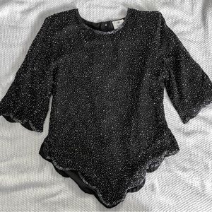 100% Pure Silk Sequined Blouse